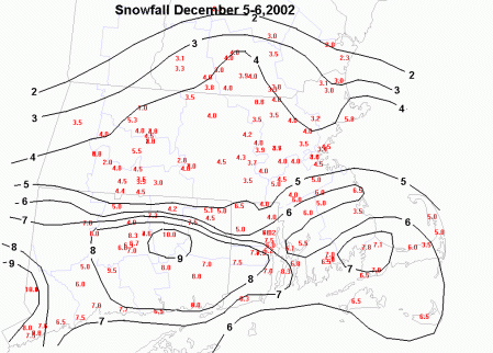 SNE snowfall maps